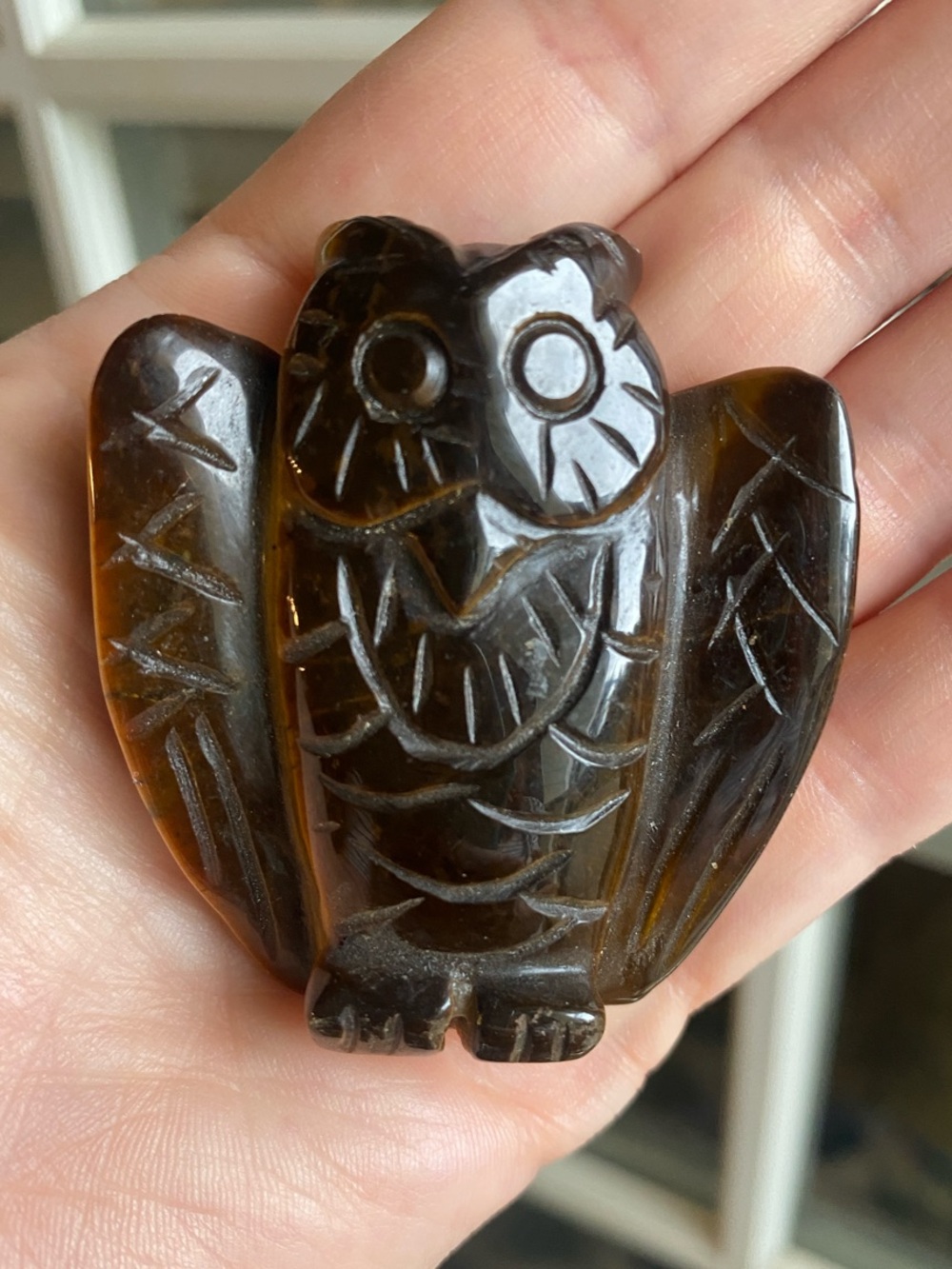 Tigers Eye Owl Figurine